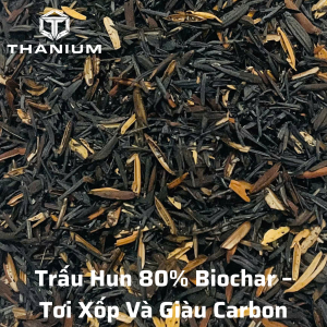 Trấu Hun 80% Biochar – Tơi Xốp Và Giàu Carbon